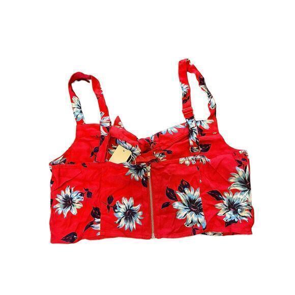 NWT Revolve Yumi Kim Crop Top Siren Top in Finders Keepers Red w/‎ Front Tie - Picture 6 of 9